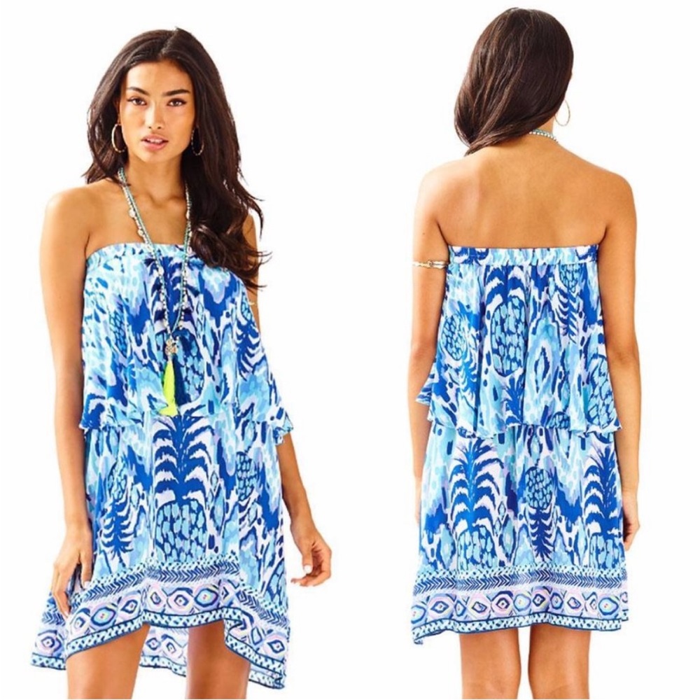 Lilly Pulitzer strapless Quincy swing mini dress size small